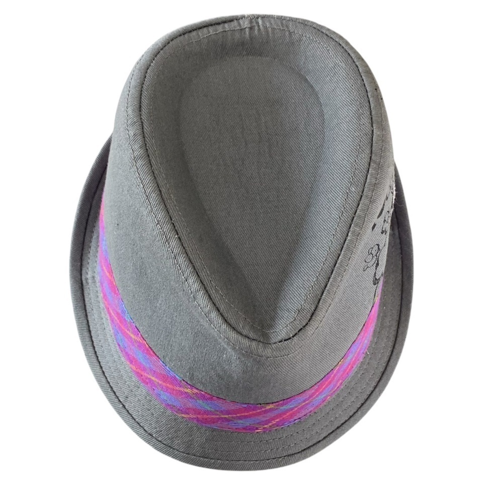 HELLO KITTY Fedora Grey Purple Pink Plaid Band White Hello Kitty Youth Size S/M - Picture 3 of 7